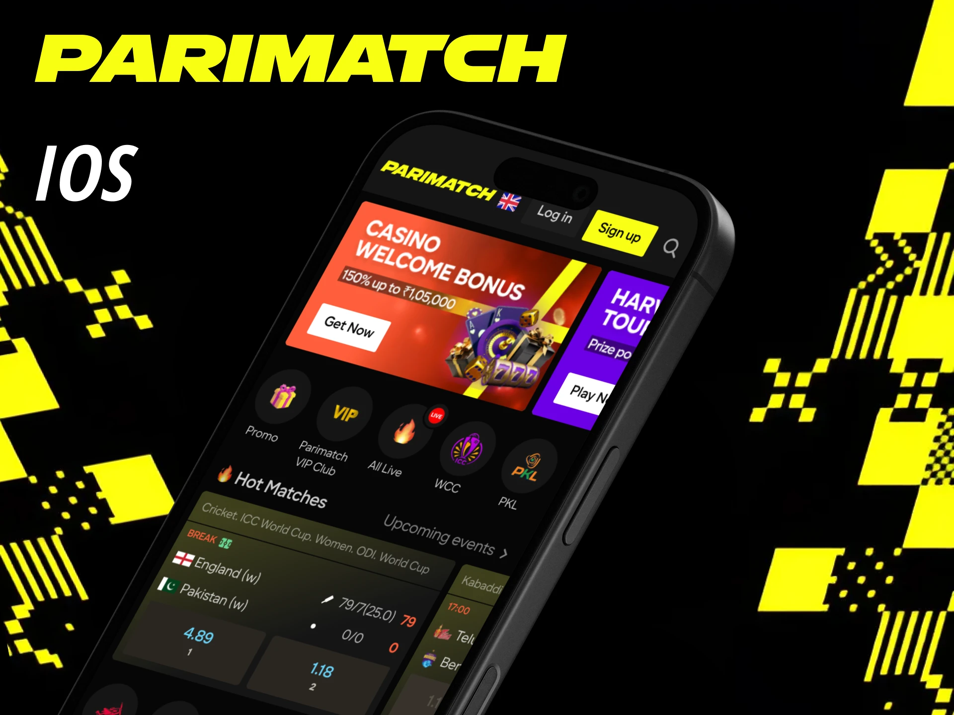 Use the Parimatch PWA app for iOS devices.