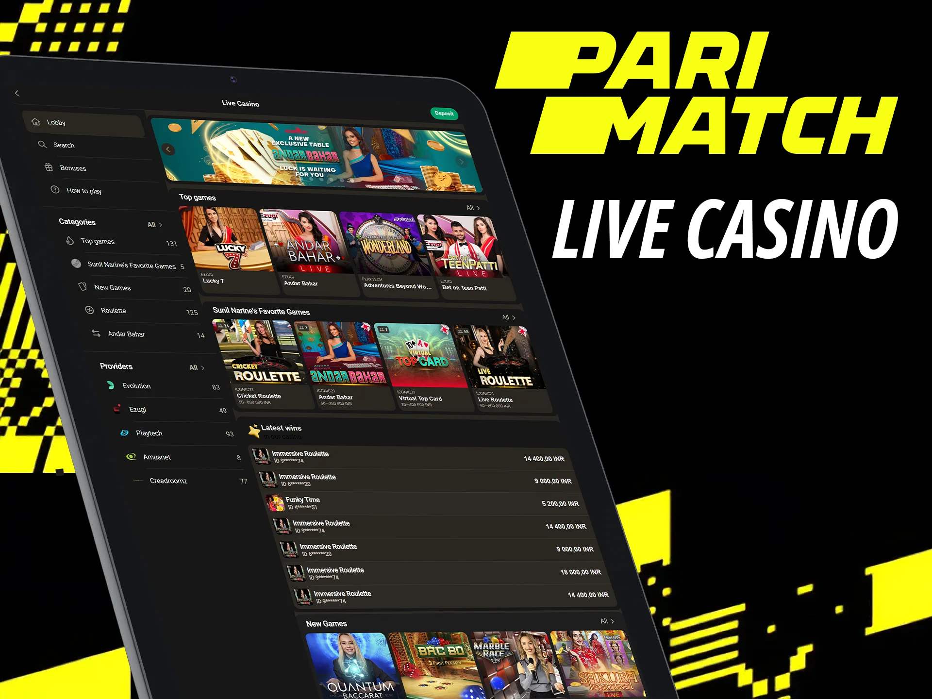 Visit Parimatach to play Live Casino.