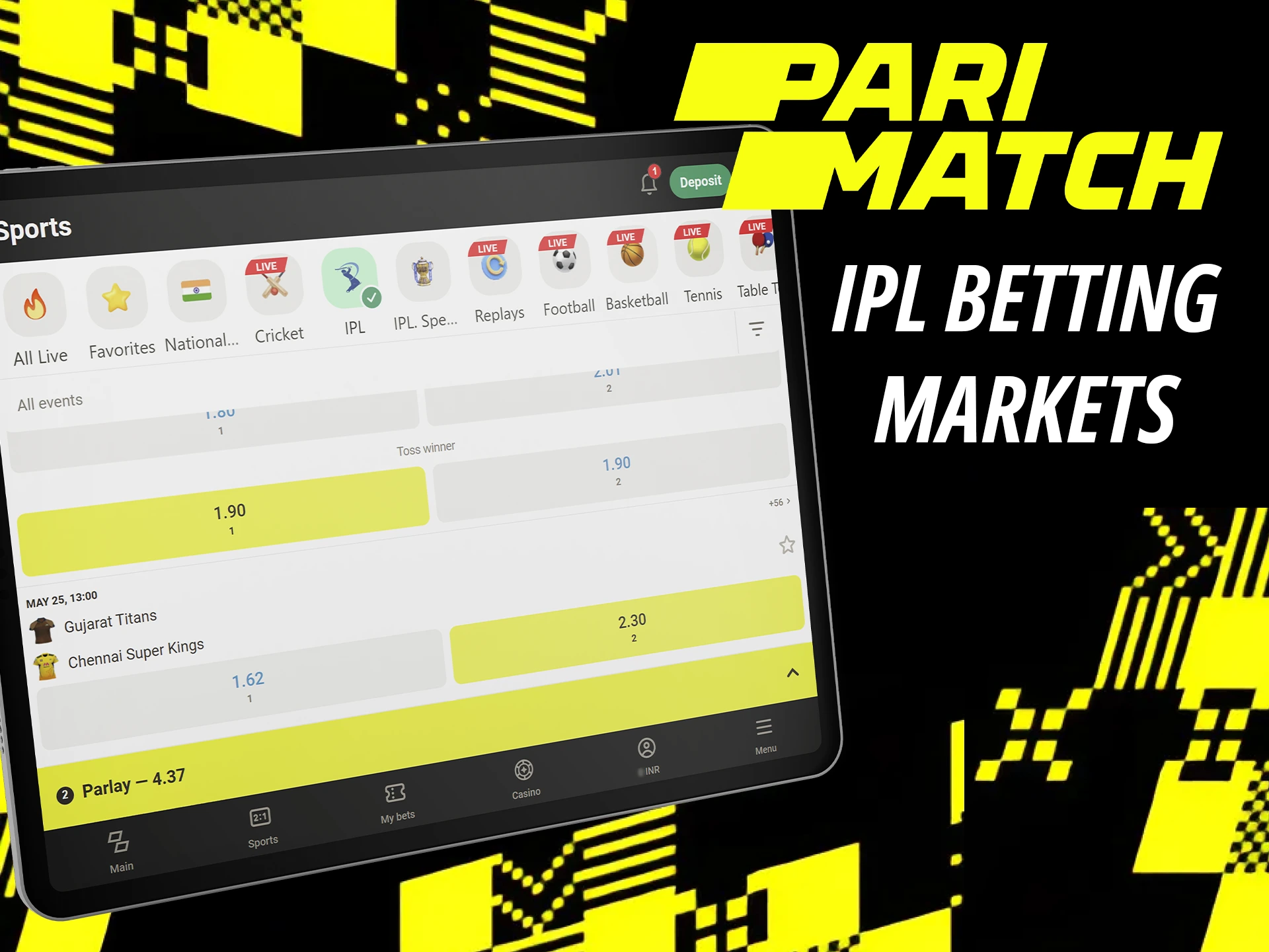 What betting markets does Parimatach offer on IPL events.
